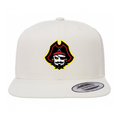 Pirate Head Flat Bill White