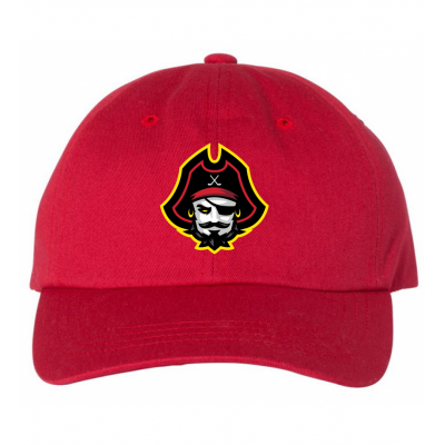 Pirate Head Dad Cap Red