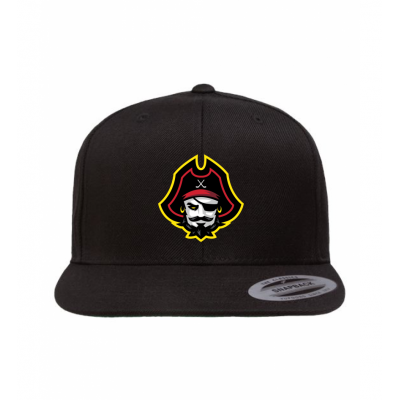 Pirate Head Flat Bill Black