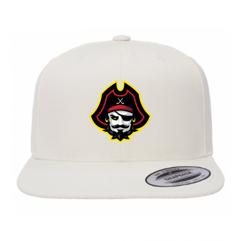 Pirate Head Flat Bill White