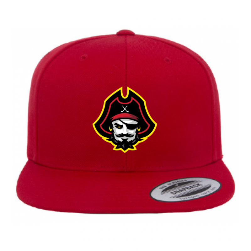 Pirate Head Flat Bill Red