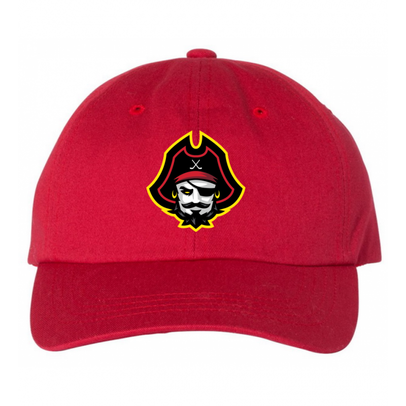 Pirate Head Dad Cap Red