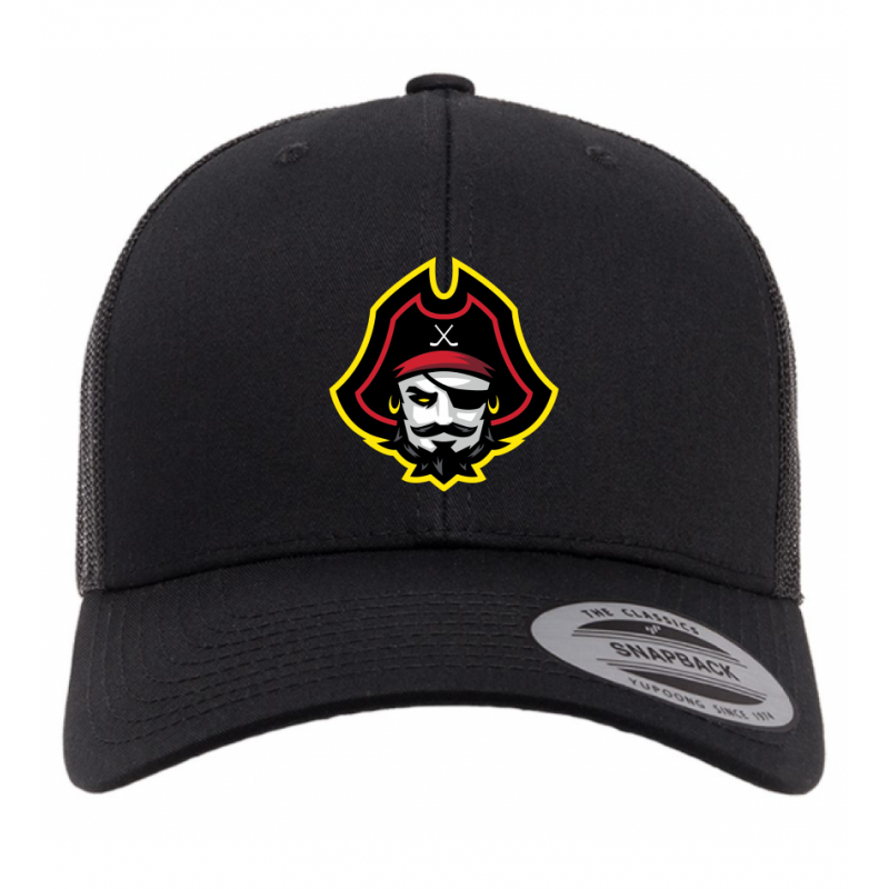 Pirate Head Black Trucker