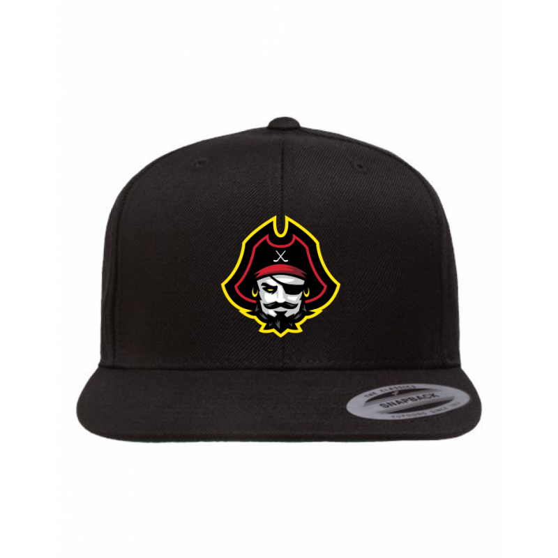 Pirate Head Flat Bill Black